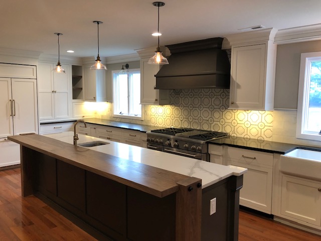 large kitchen with customized cabinetry